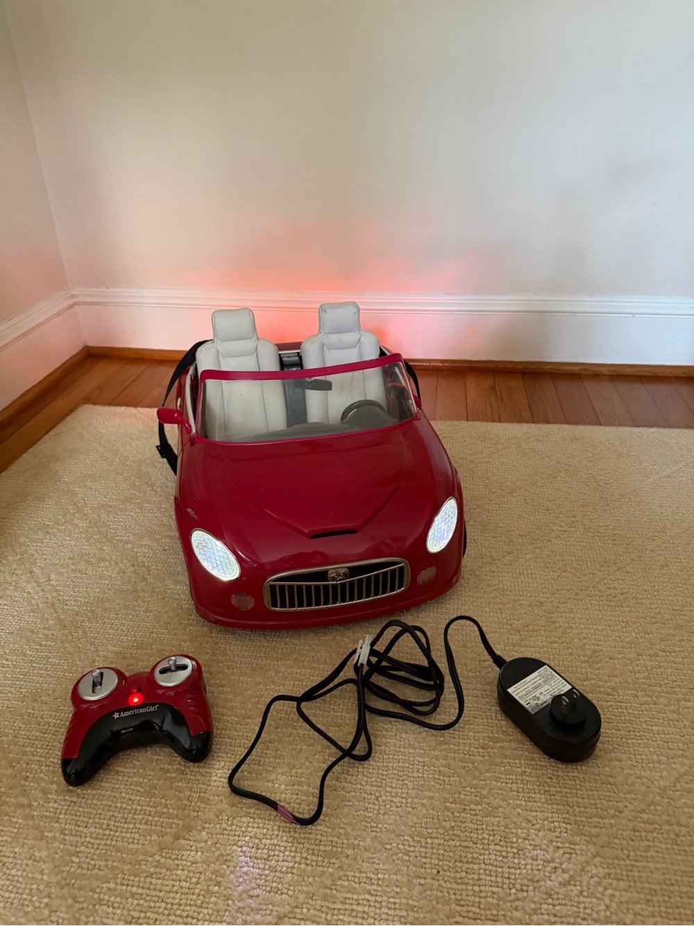 2016 American Girl Doll Red Remote Control Sports Car with White Seats - Picture 1 of 6